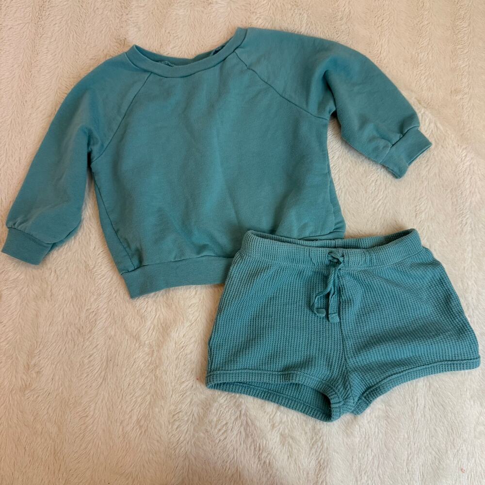 Cat & Jack Baby Outfit Shorts Top Set Sweatshirt Thermal 6-9 Months Boy Girl